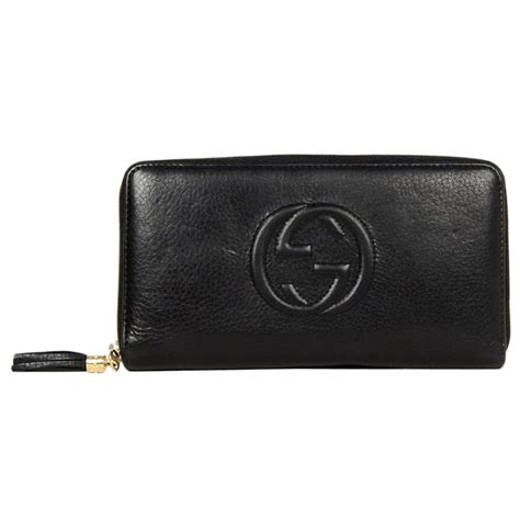 gucci soho black travel double zip leather